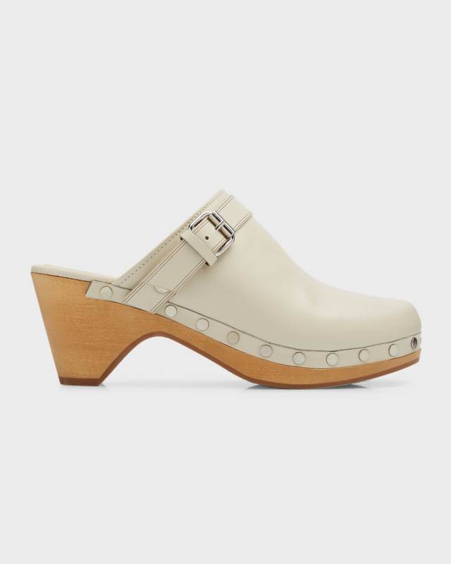 Titya Leather Buckle Clogs